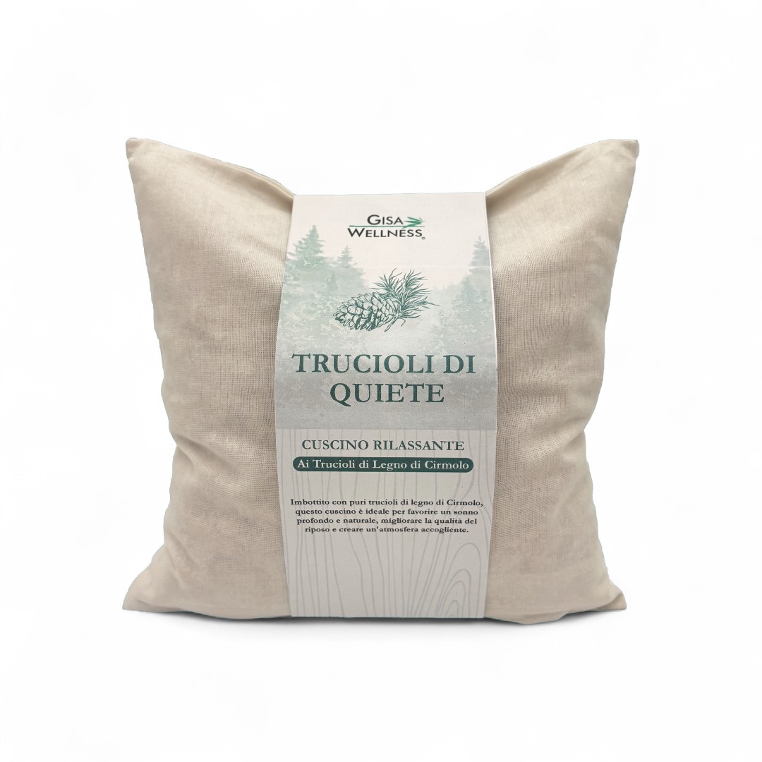 AN |Cuscino rilassante cm. 25 x 25 ” Trucioli di quiete” al legno di Cirmolo - immagine 2