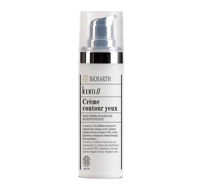 Loom Contorno Occhi Bioearth Creme Contour Yeux idratante antirughe anti borse e anti occhiaie con il 78% di Bava di Lumaca e Acido Ialuronico, Biologica Ecologica Vegetariana Cruelty Free 30ml - immagine 2
